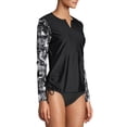 thumbnail image 4 of Time and Tru Women's Long Sleeve Rash Guard Swim Cover Up, 4 of 6