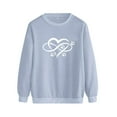 thumbnail image 3 of Ichuanyi Womens Fall Tops, Clearance Women's Sweatshirts Casual Heart-Shaped Printing Raglan Long Sleeve Blouse Tops, 3 of 4