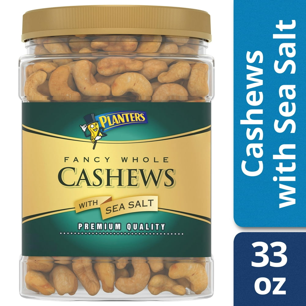 Planters Fancy Whole Cashews With Sea Salt, 33 oz Jar