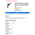 thumbnail image 2 of Throttle Position Sensor - Compatible with 1987 - 1989, 1993 Ford Mustang 5.0L V8 VIN E FI Naturally Aspirated GAS 1988, 2 of 2