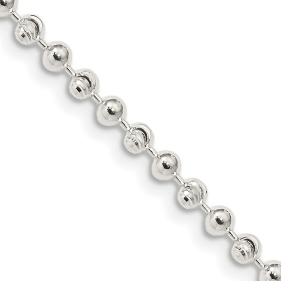925 Sterling Silver Ball Beaded Chain Styles Necklace 3 mm Fancy 18 inch