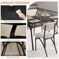 thumbnail image 3 of 5-piece Modern Dining Set for 4 with Boucle Chairs, Space-Saving Table with Storage Rack for Kitchens and Small Spaces, 3 of 5