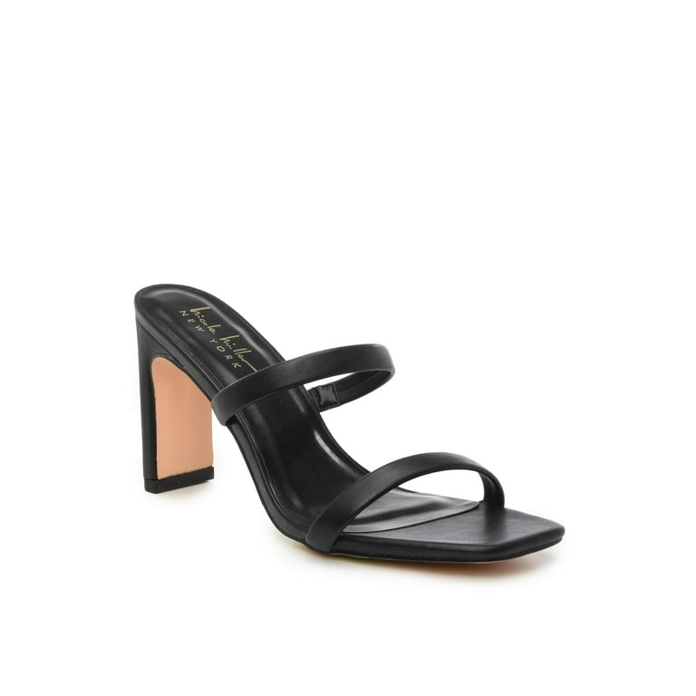 Nicole Miller Womens Heeled Sandals Stylish Two Strap High Heel Slip on Mules for Evening Parties Dating Square Open Toe Summer Sandal Dress Shoes for Ladies Walmart