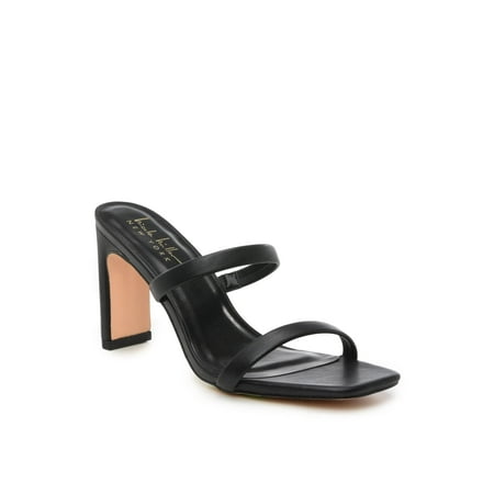 

Nicole Miller Womens Heeled Sandals - Stylish Two Strap High Heel Slip-on Mules for Evening Parties & Dating - Square Open Toe Summer Sandal - Dress Shoes for Ladies