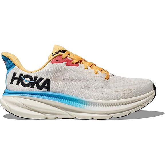 Hoka Women's Clifton 9 Every Day Shoes , 6 US ( Standard ), Blanc de Blanc/Swim Day