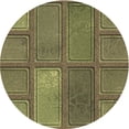 thumbnail image 1 of Ahgly Company Indoor Round Patterned Brass Green Area Rugs, 6' Round, 1 of 6