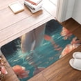 thumbnail image 4 of Fuzoiu Flower White Dolphin Print Door Mat Outdoor Indoor Welcome Mats, Front Doormat,Flannel Non Slip Durable Entrance Rugs for Front Door, Inside Outside Entry, Porch, Resist Dirt,16x24in, 4 of 7