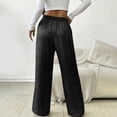 thumbnail image 5 of Zedker Womens High Waist Wide-Leg Long Casual Pants for All Seasons Loose Elastic Waist Versatile Pockets Pants with Drawstring,Black,XXL, 5 of 5
