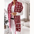 thumbnail image 3 of 2023 Christmas Scarf Women Winter Warm Snowflake elk Printed Scarves Vintage Lovers Knitting Long Scarf Wraps Gift Warm Towel, 3 of 4