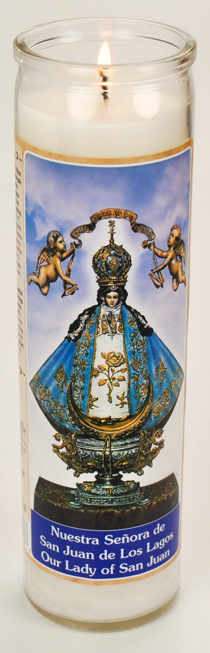 (2 pack) Prayer Candle Dual Saints White Wax, 8 Inch