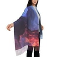 thumbnail image 5 of Cauagu Red And Blue Fire Dragon Print Women Wrap Shawl tassels Scarves Retro Scarf 77.6"X28.3", 5 of 8
