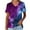 Purple-G, variant on 2024 Outer Space T Shirts for Women Printed Galaxy Solar System Planets Nebula Shirt Short Sleeve V Neck Blouse Red L