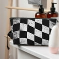 thumbnail image 7 of Checkered Flag Purse Organizer Handbags Totes Leather Zipper Printing Bag For Women Travel Toiletry Bag, 7 of 7