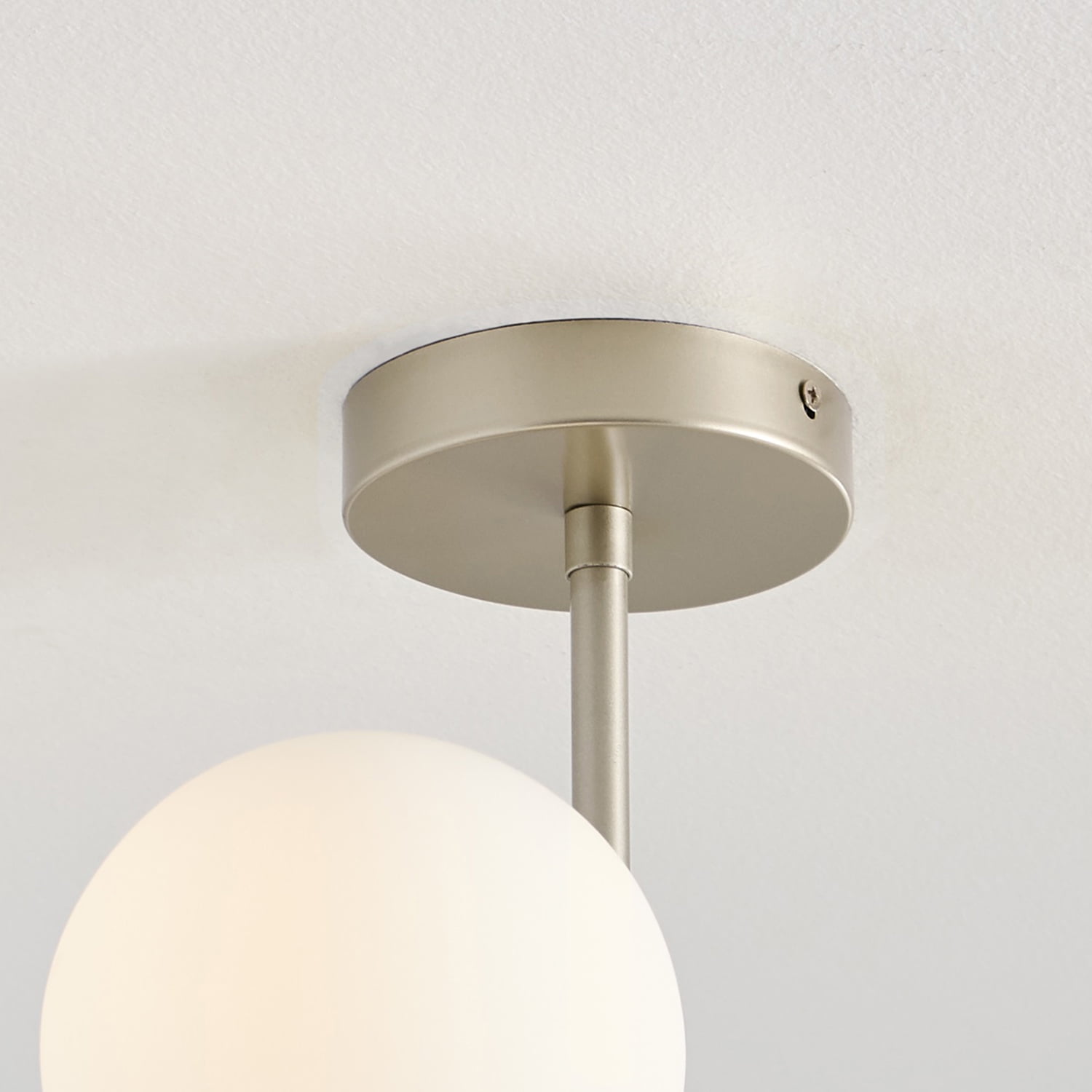 Better Homes & Gardens 17" Architectural Ceiling Light, Nickel Metal Frame Frosted Glass Globes
