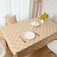 thumbnail image 3 of Diamond Pattern Square Tablecloths Cotton Linen Geometric Tablecloth Table Covers for Kitchen Dining Tables Restaurant Decoration (Yellow, 55"x55"), 3 of 7