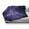 thumbnail image 3 of Galaxy Soft Flannel Fleece Throw Blanket, Futuristic Starry Sky Galaxy Illustraiton Pattern Universe Outer Space, Cozy Plush for Indoor and Outdoor Use, 70" x 90", Purple Black, by Ambesonne, 3 of 6