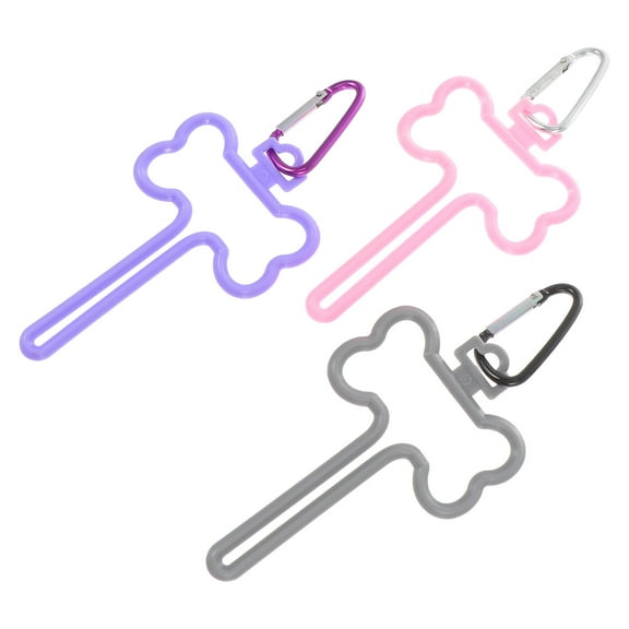 unbranded 3 Pcs Pet Poop Bag Clip Dog Holder Leash with Puppy Trash Bags