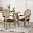 thumbnail image 2 of Noble House Huller Indoor French Fabric Upholstered Dining Chair, Set of 2, Natural, 2 of 8