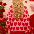 thumbnail image 5 of Ruimatai Women's Valentine Heart Print Sweater Round Neck Knitted Pullover Casual Long Sleeve Tops, 5 of 6