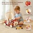 thumbnail image 2 of 2-in-1 Wooden Baby Walker with 40 PCS Tool Toys – Baby Push Walker for 6-12 Months, Activity Center for Toddlers Aged 1-3 Years, Montessori Toy for Boys and Girls (Red), 2 of 7