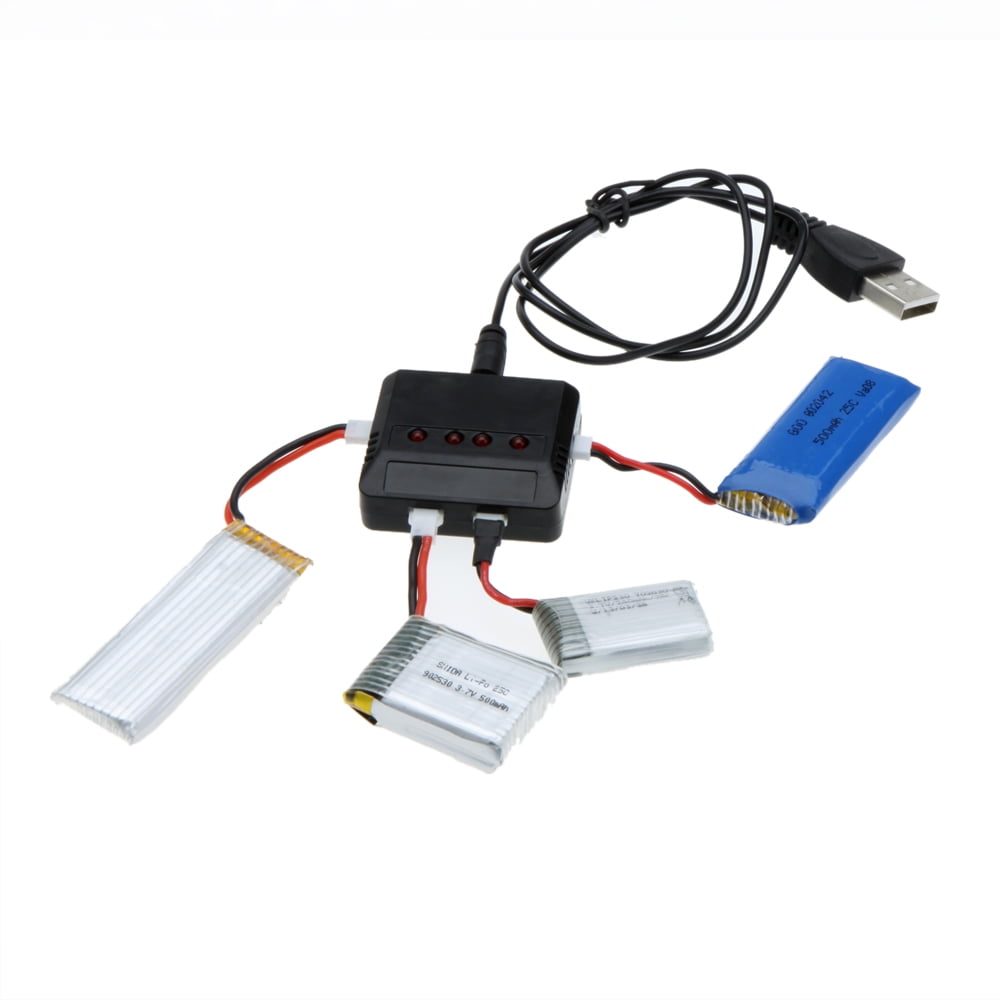 4 Port 1S 3.7V Lipo Battery USB Charger for Hubsan H107//Wltoys//Syma X5C//UDI U816