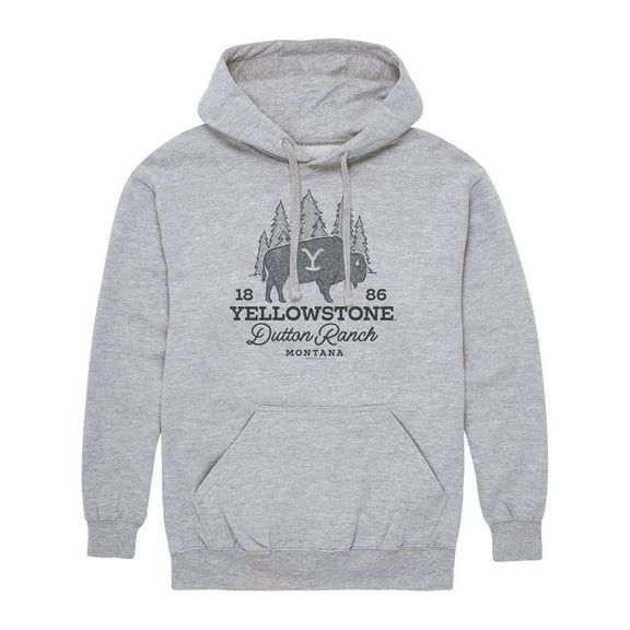 Yellowstone - Ys Dutton Ranch Bison Sketch  - Men'S Fleece Pullover Hoodie