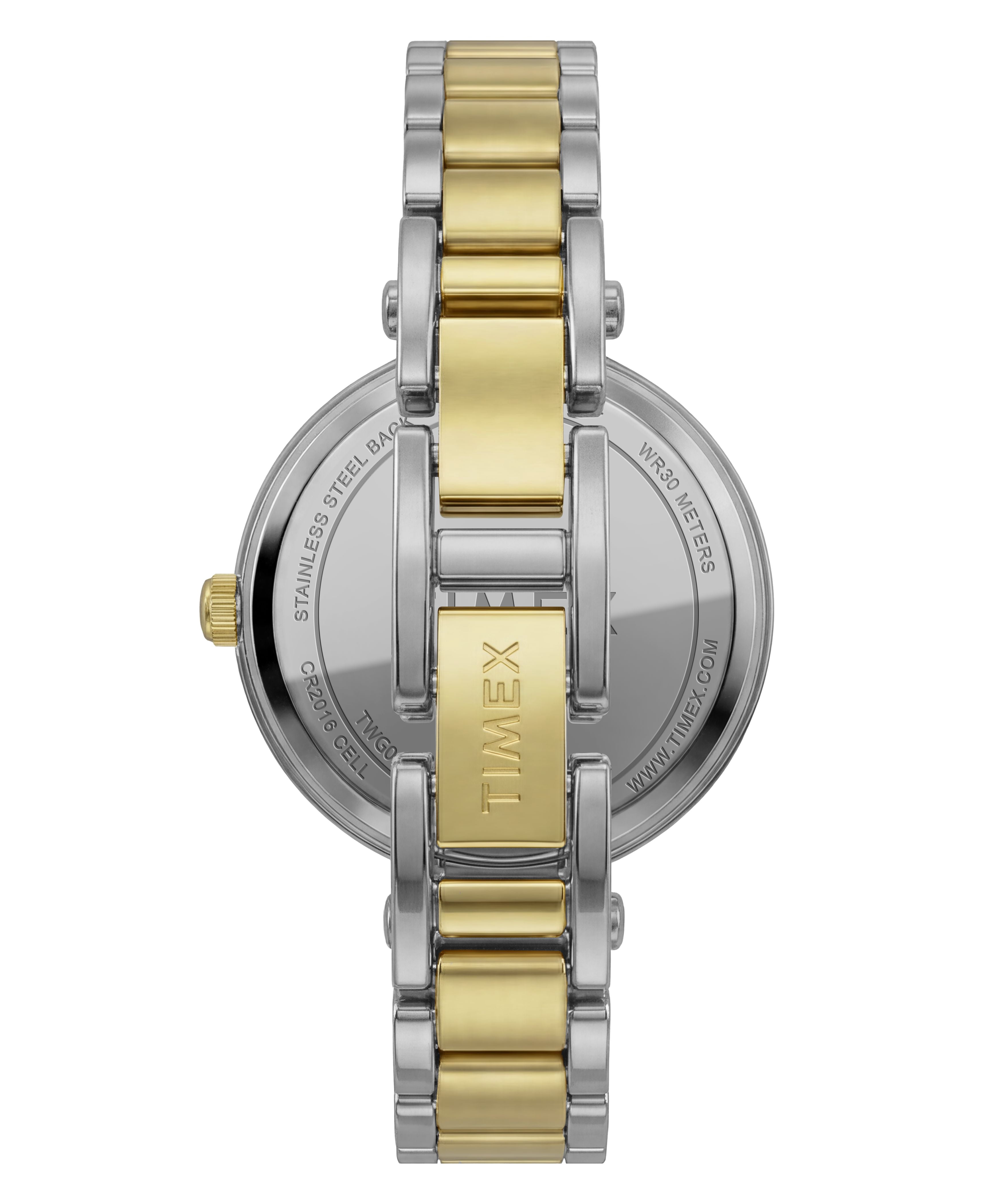 Timex Women's Main Street Box Set 28mm Watch - Two-Tone Bracelet Silver-Tone Dial Silver-Tone Case