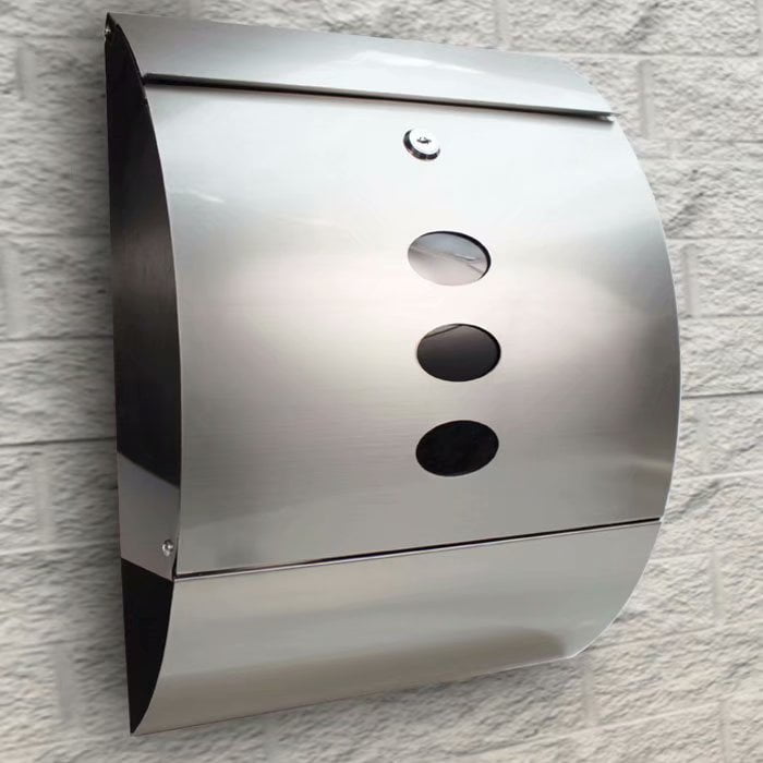 Cottcuboaba Durable Stainless Steel Wall Surface Mounted Mailbox with Stainless Steel Wall Mounted Mailbox