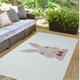 thumbnail image 3 of Simply Daisy 3' x 5' Ligonberry Red Monochrome Bunny Easter Chenille Indoor/Outdoor Rug, 3 of 4