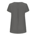 thumbnail image 5 of UYISJ Short Sleeve Tops for Women Chiffon Shirts V Neck Petal Sleeve Blouse Pleated Front Loose Fit Hide Tummy Flowy Tunic Tops Casual Dressy Elegant Summer Tops Gray XXL, 5 of 6