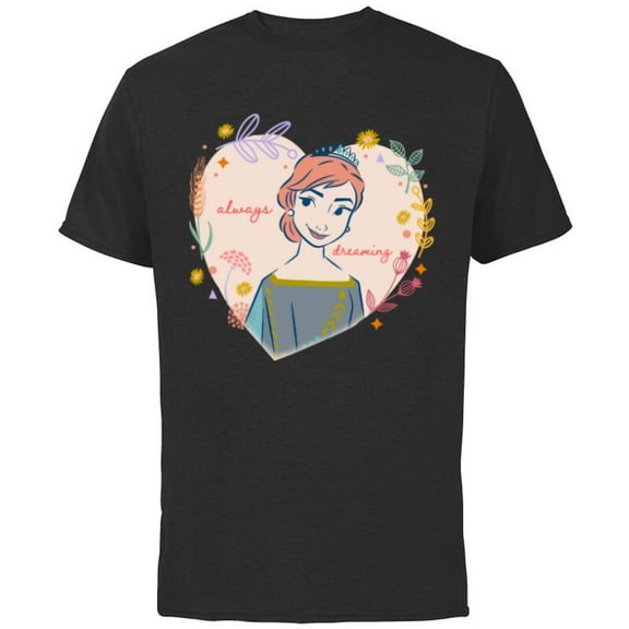 Disney Frozen Anna Always Dreaming - Short Sleeve Cotton T-Shirt for Adults - Customized-Navy
