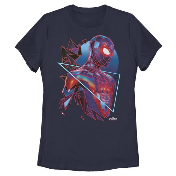Women's Marvel Spider-Man: Miles Morales Retro Hero  Graphic Tee Navy Blue 2X Large