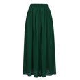 thumbnail image 4 of Moda mujer Primavera Verano cinturón botón cremallera cintura alta sólido Retro falda mujer plisado Wmkox8yi FGJ2632, 4 of 8