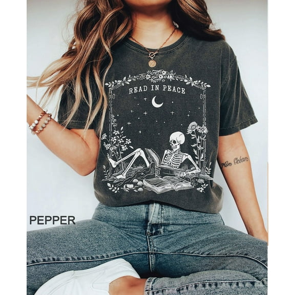 Read in Peace t-shirt, Book Shirt, Reading t-shirt, Book Lover Halloween, iprintasty Halloween, Bookish Halloween shirt