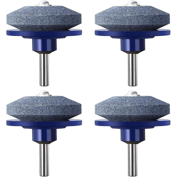 Kits de afiladores de cuchillas para cortadoras de césped fáciles de usar, equilibrador de cuchillas incluido, afiladores de cuchillas universales con corindón de doble capa para compatibilidad con