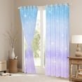 thumbnail image 3 of Feelyou Mystic Starry Sky Blackout Curtains Set of 2 (52x84 Each) for Teens, Cartoon Stars Galaxy Window Curtains, Purple Blue Rainbow Curtains and Drapes, Window Curtains Bedroom Decor, 3 of 6