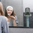 thumbnail image 2 of Unique Bargains 1 Set Wall Mounted Toothbrush Holder with Cup for Bathrooms Gray 4.33"x2.56", 2 of 7