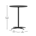BizChair 24'' Round Wood Cocktail Table with 30'' and 42'' Columns, Black - Walmart.com