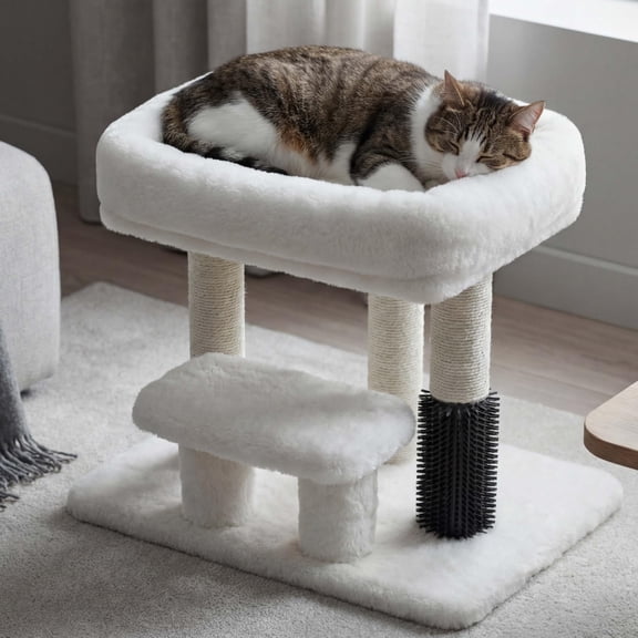 Cat Tree Tower Light Gray 15.7 Inch Indoor Cat Furniture