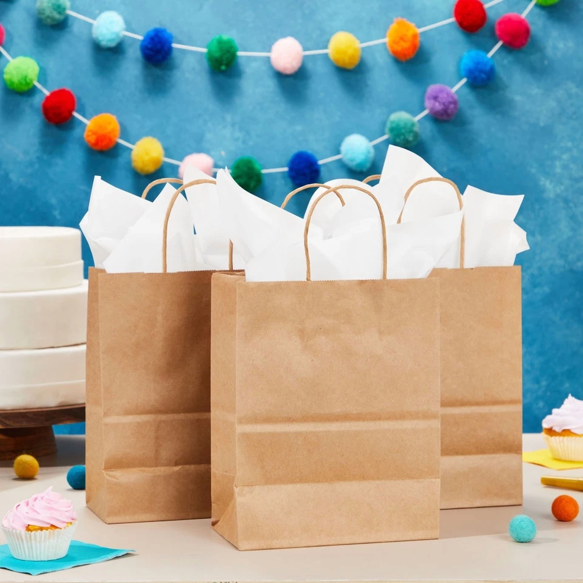 CIRCLE- 160 Sheets White Tissue Paper Bulk Set For Gift Wrapping Bags, 15 X 20 Inches