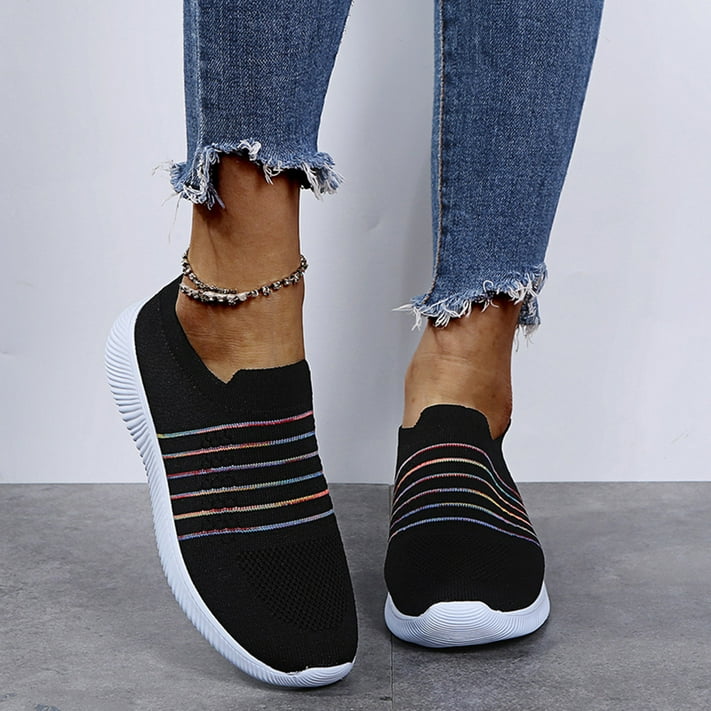 Women's Fashion Casual Mesh Breathable Slip On Sneakers Loafers Shoes ...