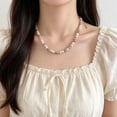 thumbnail image 3 of Collier Ras-du-Cou Perlé Coloré Collier Rond Nacré Collier Bohème Perlé Bijoux pour Femmes Vacances Été Plage Vacances, 3 of 8