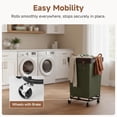 thumbnail image 6 of StorageWorks 160L Laundry Basket with Wheels, Large Rolling Hampers for Clothing Organizer, Dirty Clothes Basket for Hotel, Home, Closet, Dorm, Green, 6 of 8