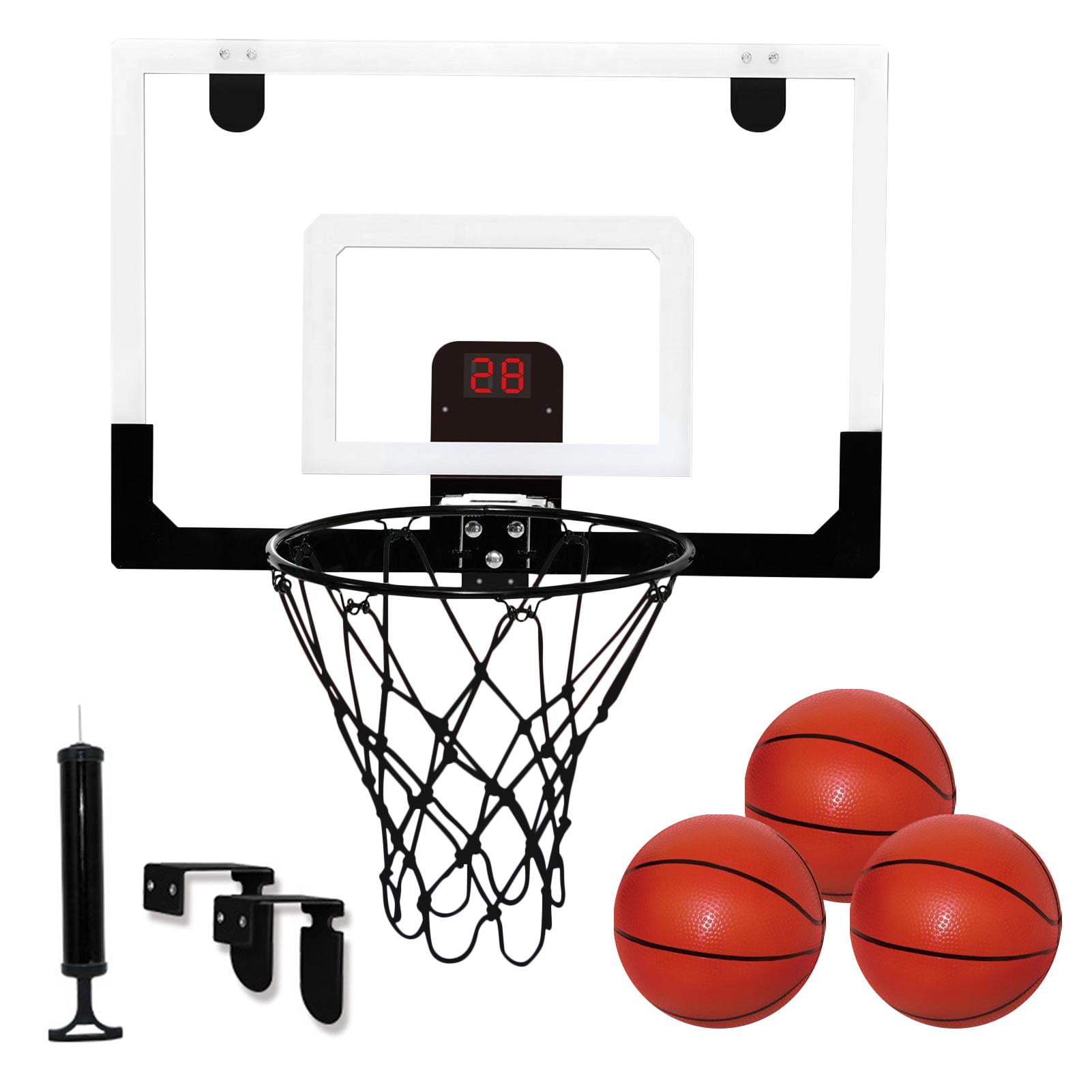 Electronic Hoop | Over Door Basketball Mini Hoop Dunkable | Kids Toy Training Accessories Include Electronic Scoreboard and 3 Balls Inflator - Walmart.com