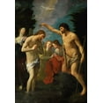 thumbnail image 2 of Reni, Guido 14x18 Gold Ornate Wood Framed with Double Matting Museum Art Print Titled - The Baptism of Christ, 2 of 4