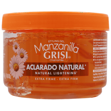 Grisi Manzanilla Chamomile Extra Hold Styling Gel, Brighten Naturally, Non-Alcohol, 14 oz Jar