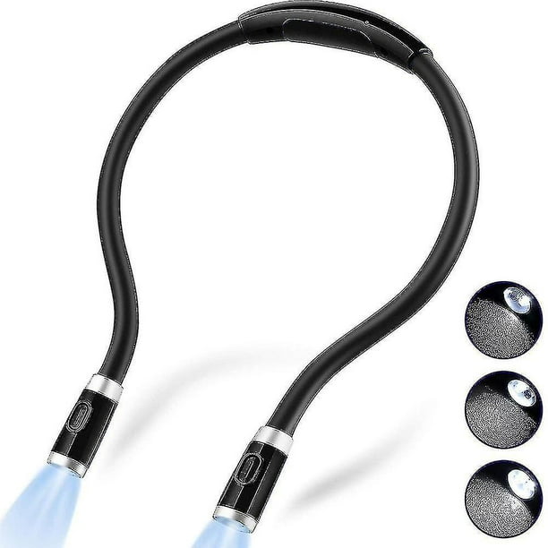 LUXJET® Lampe De Lecture à LED Rechargeable, 4 LED 2 Niveaux De Luminosité, Bras Flexible