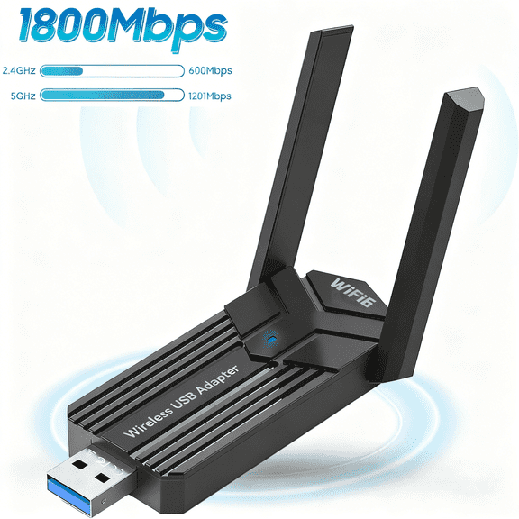 Jous USB Wi-Fi Adapter for Pc 1800Mbps USB 3.0, 867Mbps on 5GHz / 400Mbps on 2.4GHz Dual-band