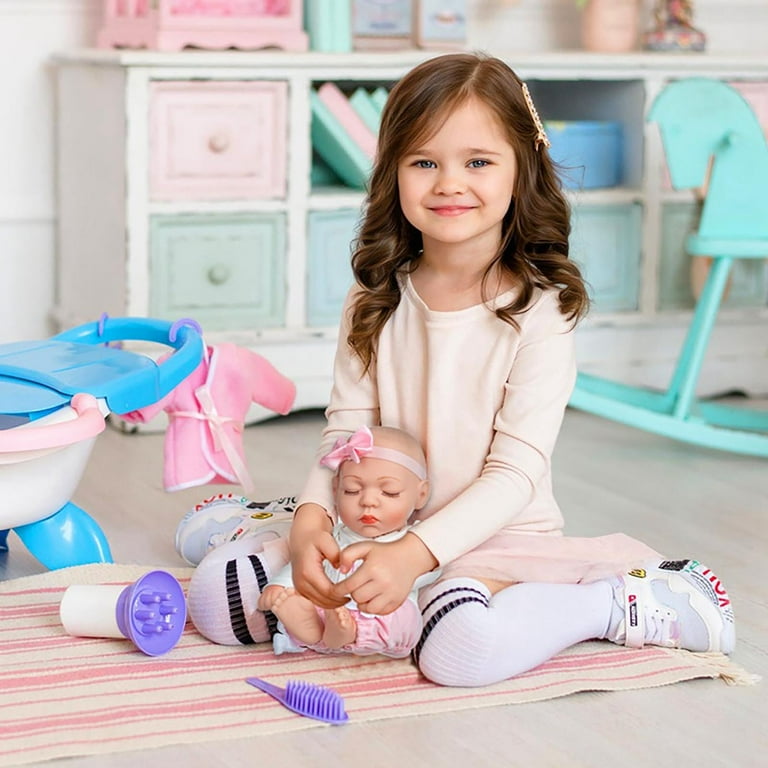 Lifelike Reborn Baby Dolls 18 Inch Realistic Newborn Girl Baby Doll with Doll Clothes Accessories Best Birthday Set Babydoll for Kids for Girls Age