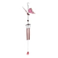 thumbnail image 2 of Campanillas de viento luminosas en forma de mariposa para interiores decoración de patio regalo de cumpleaños Tubo de aluminio rosa Cola Campanas de viento, 2 of 7